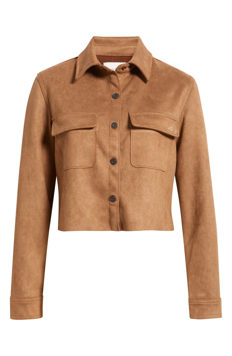 HIDDEN JEANS Shrunken Snap-Up Shirt, Alternate, color, Caramel