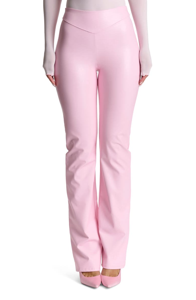Naked Wardrobe Faux the Love of Bootcut Pants, Main, color, Pink