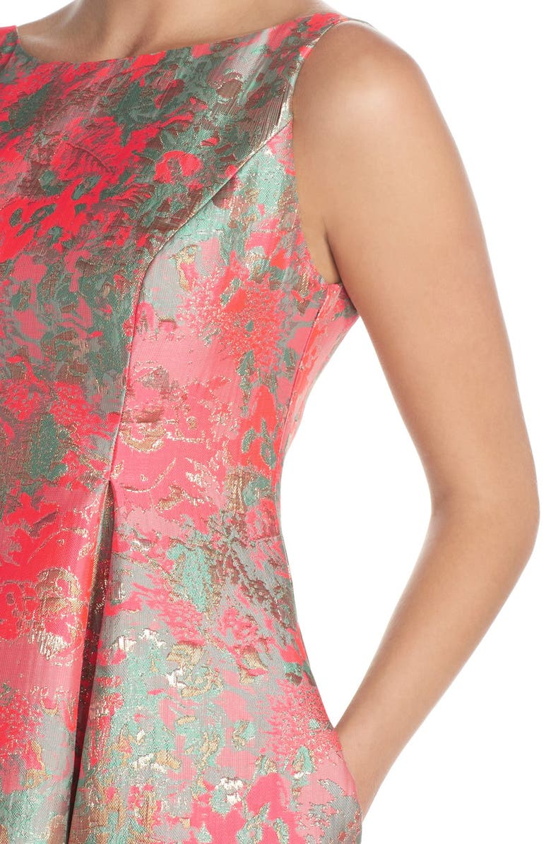 Adrianna Papell Metallic Jacquard Fit & Flare Dress, Alternate, color,