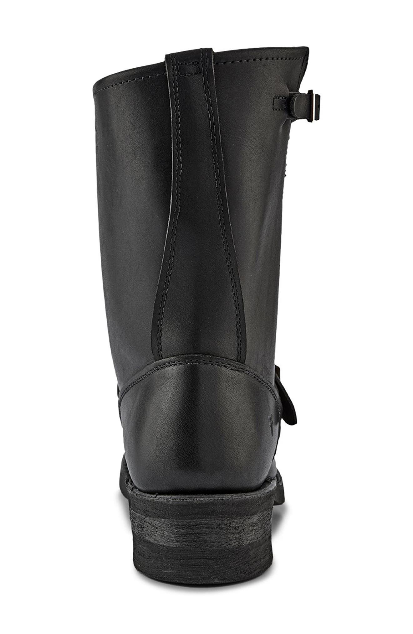 Frye Engineer Biker Boot, Alternate, color, Black - Greasy Leather
