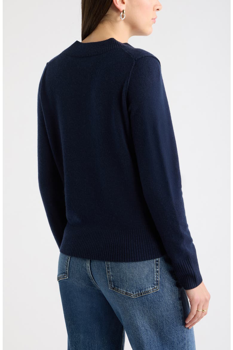 Wool & Cashmere V-Neck Sweater, Alternate, color, NAVY NIGHT