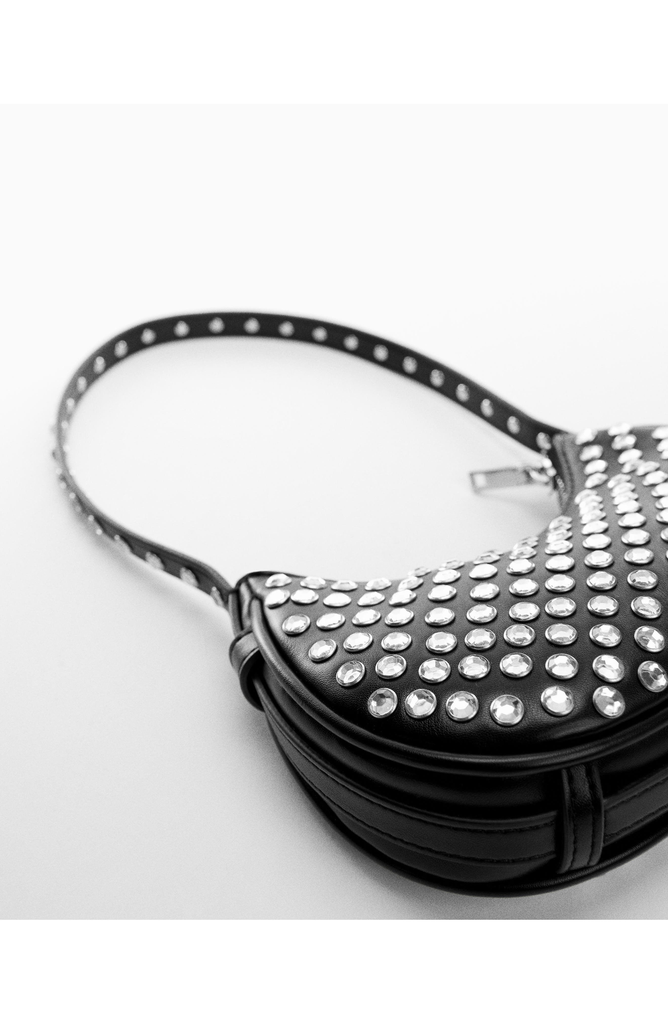 MANGO Studded Shoulder Bag, Alternate, color, 