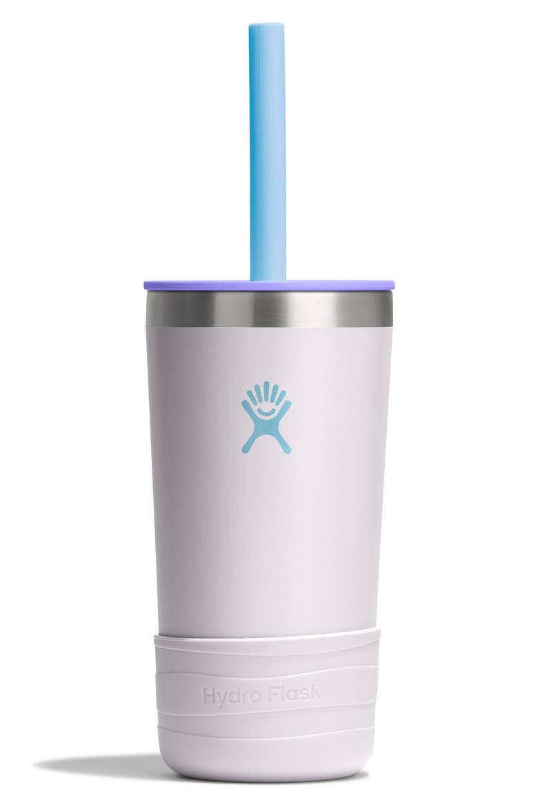 Kids' 12-Ounce Tumbler with Straw, Main, color, CLOUD PINK