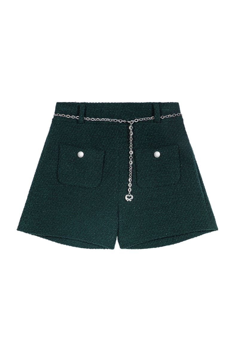 Tweed shorts, Alternate, color, Bottle green