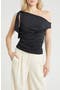 Bow One-Shoulder Ruched Top