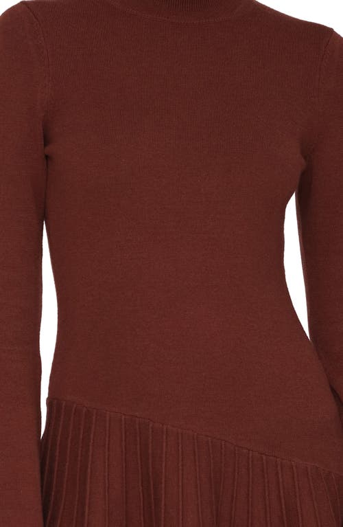 Avec Les Filles Long Sleeve Sweater Dress In Brown
