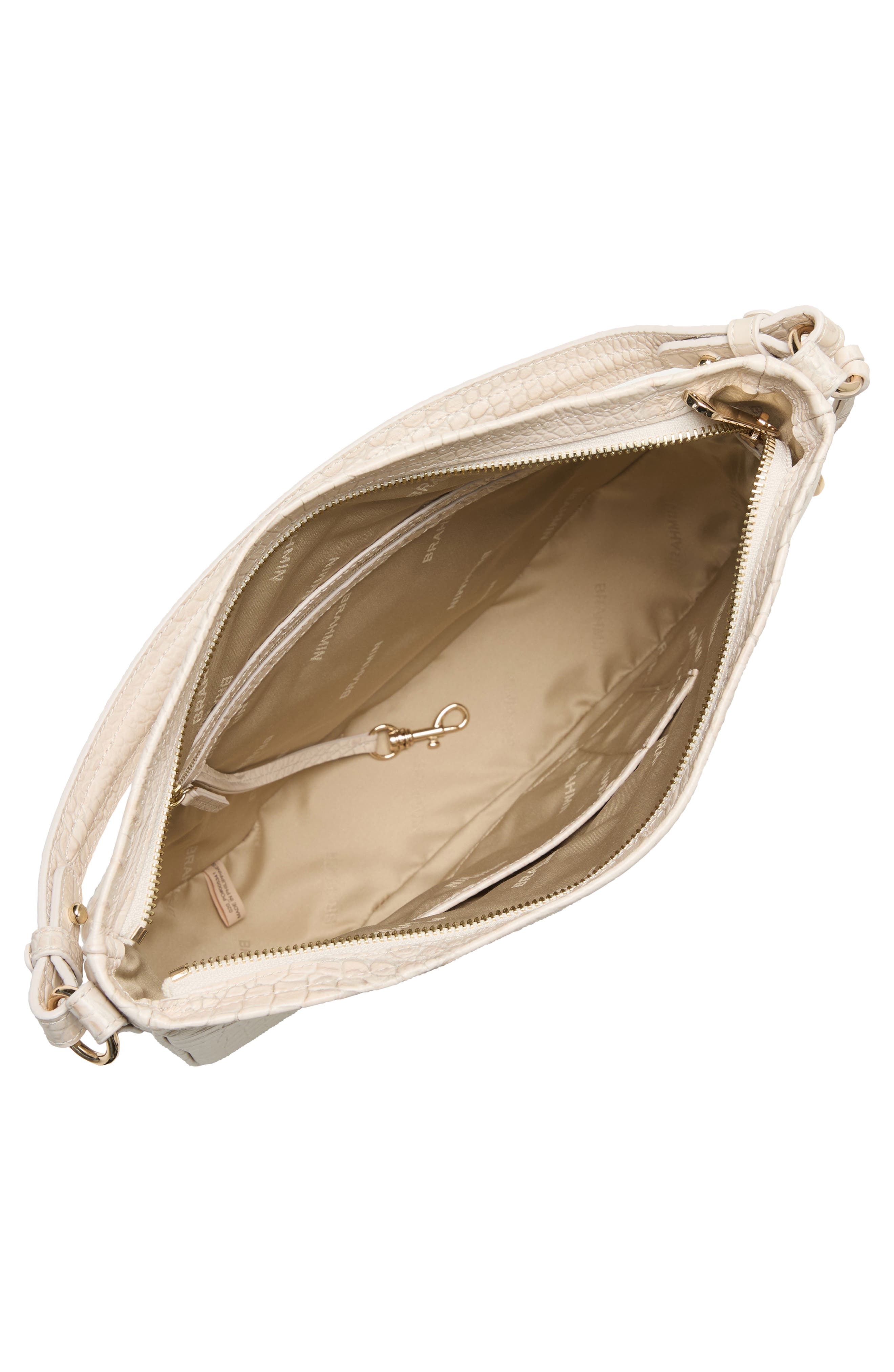 Small Kathleen Croc Embossed Leather Shoulder Bag, Alternate, color, IVORY