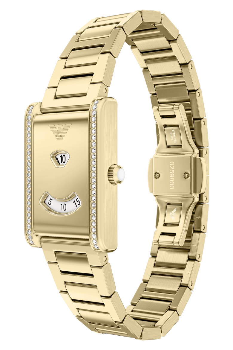 Two-Hand Mystery Hour Bracelet Watch, 22mm x 32mm, Alternate, color, GOLD