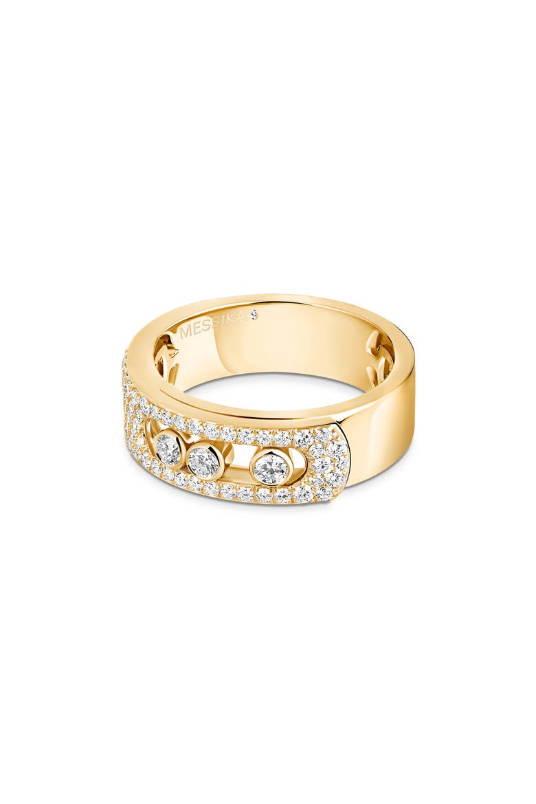 Move Noa Pavé Diamond Band Ring, Alternate, color, YELLOW GOLD