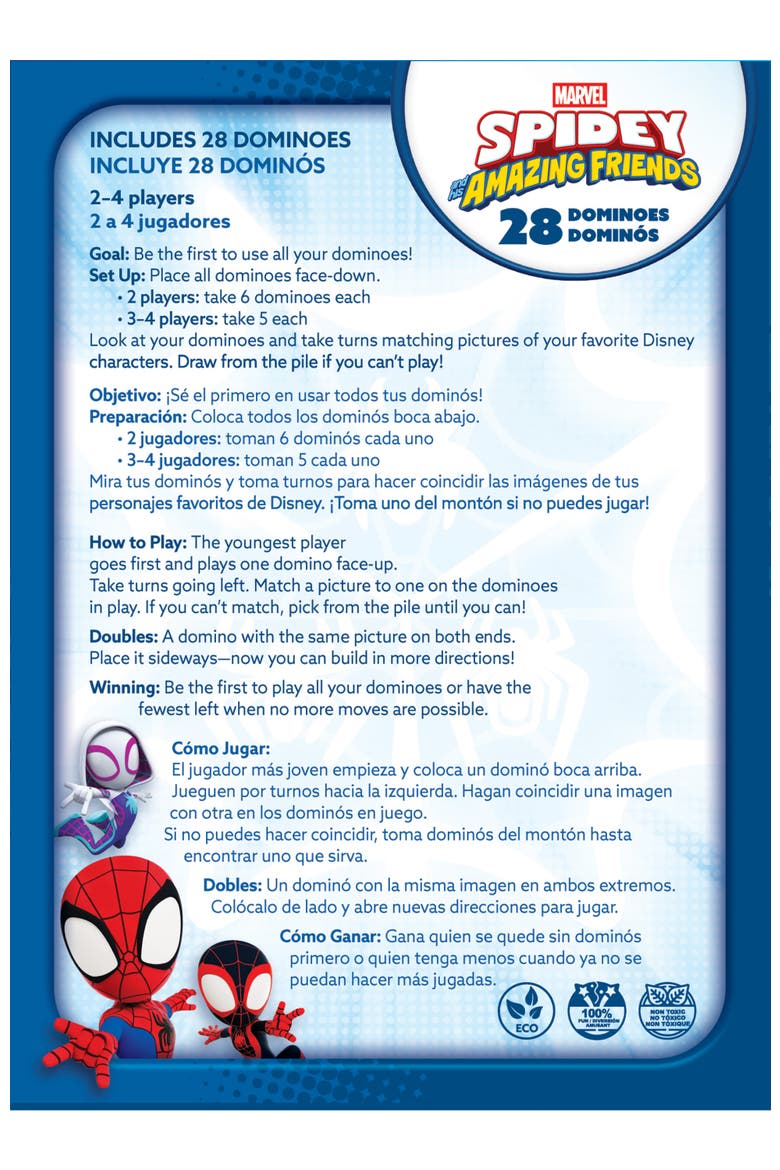 Disney - Spidey & Friends Wood Dominoes, Alternate, color, Multicolor