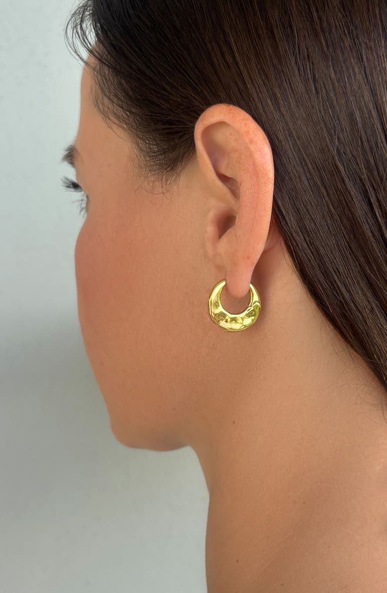 Adornia Hammered Hoop Earrings, Alternate, color, Gold