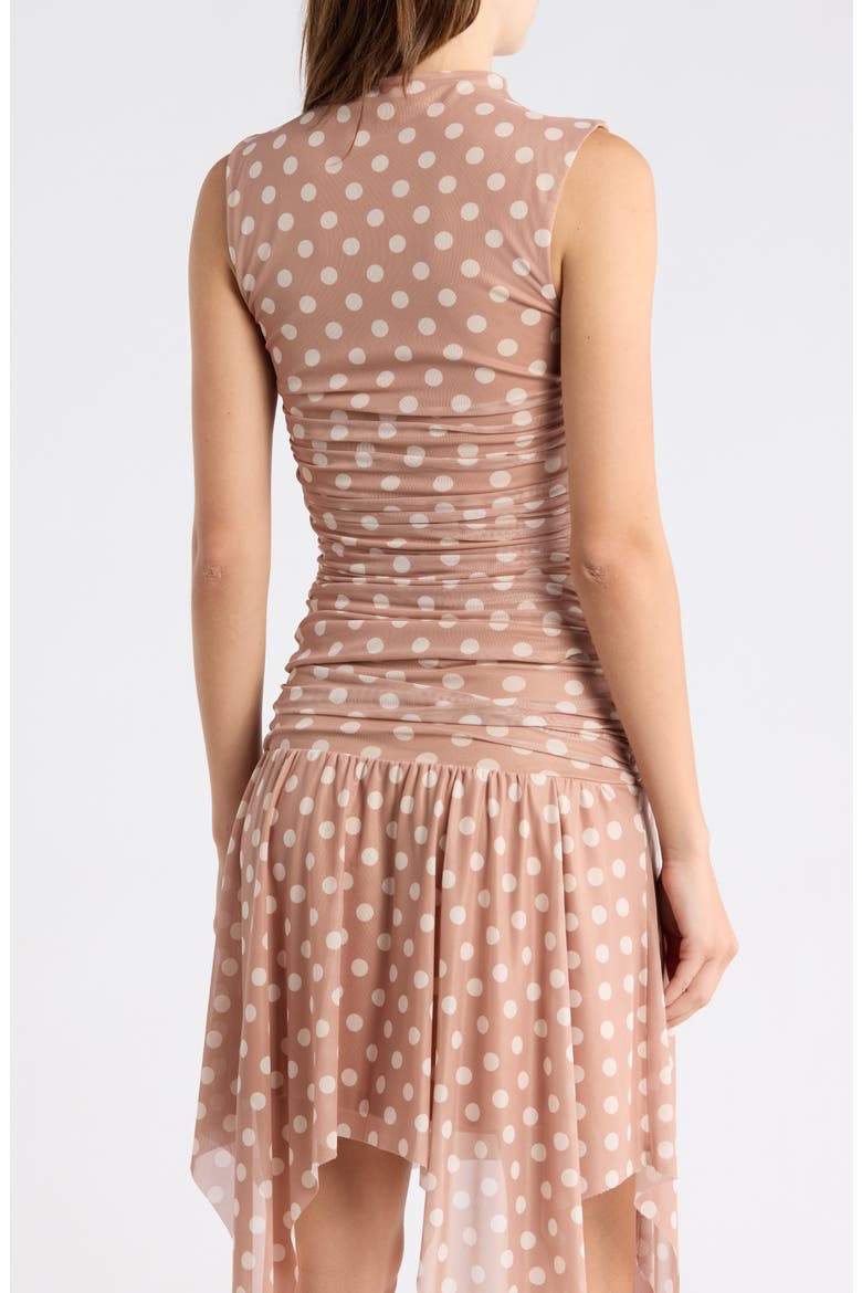 Kinsley Ruched Mesh Top, Alternate, color, PRALINE DOTS