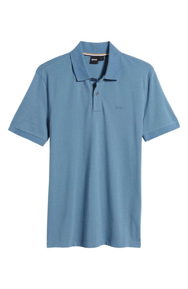 BOSS Pallas Cotton Polo, Alternate, color, Light Blue