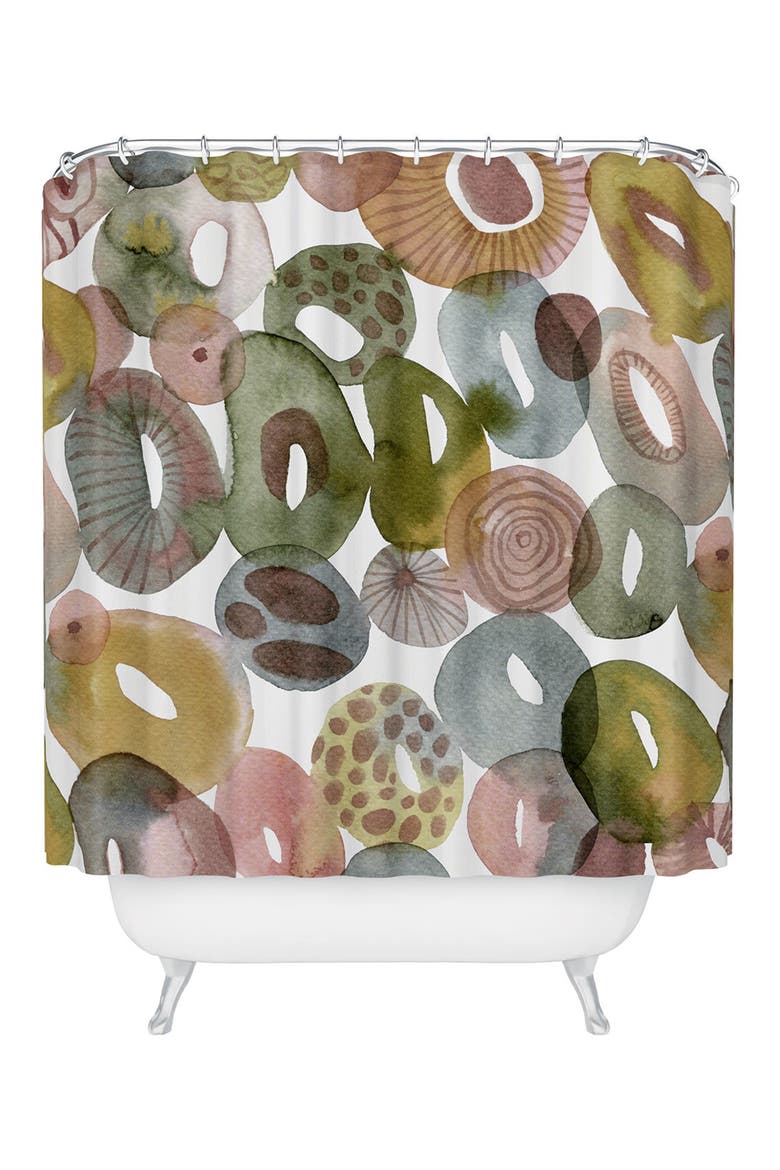 Tides Stones Shower Curtain, Main, color, BEIGE