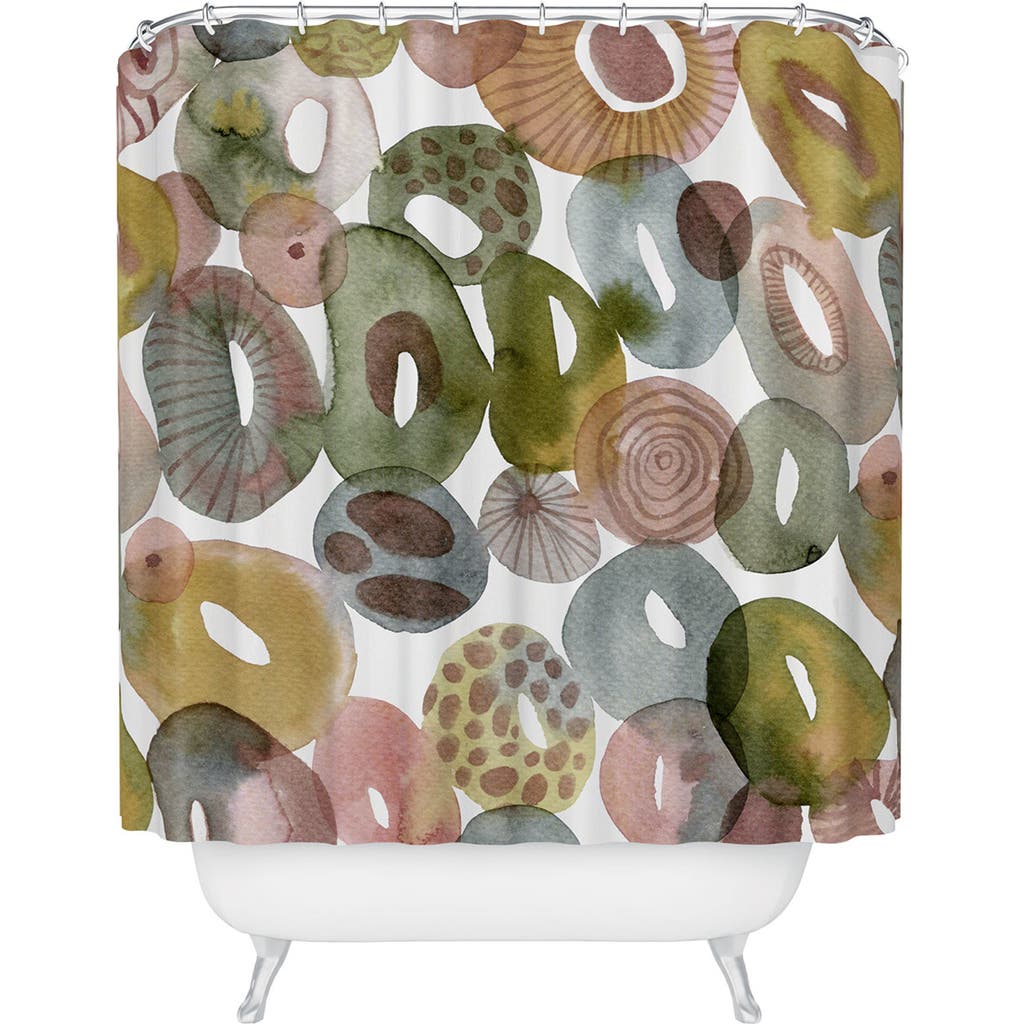 Deny Designs Tides Stones Shower Curtain In Beige