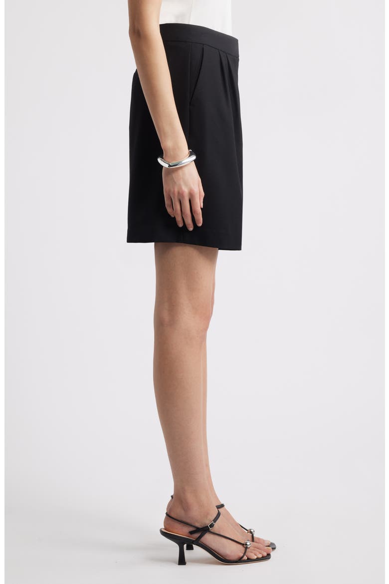 Pleat Front Trouser Shorts, Alternate, color, BLACK