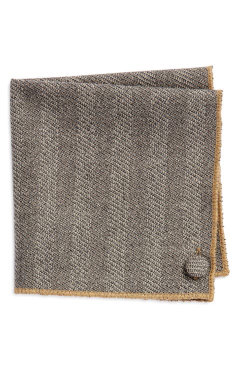 Herringbone Wool Pocket Square