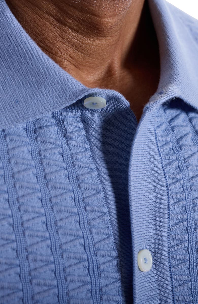 Bugatchi Short Sleeve Cardigan, Alternate, color, Air Blue