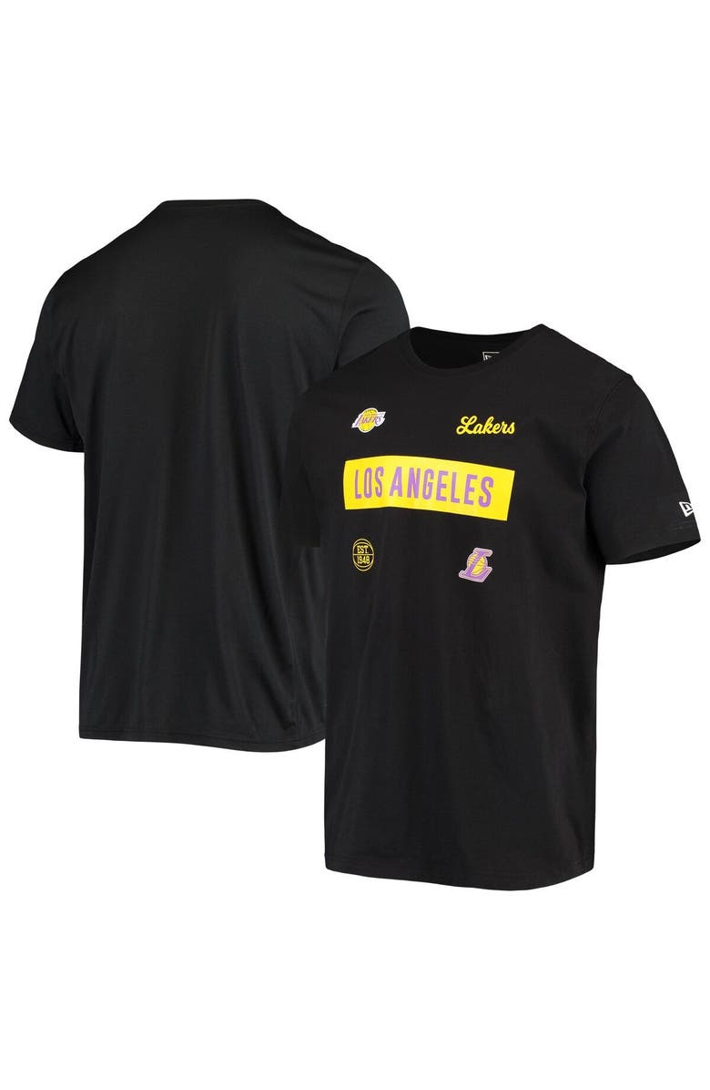 New Era Men's New Era Black Los Angeles Lakers Team T-Shirt, Main, color, 