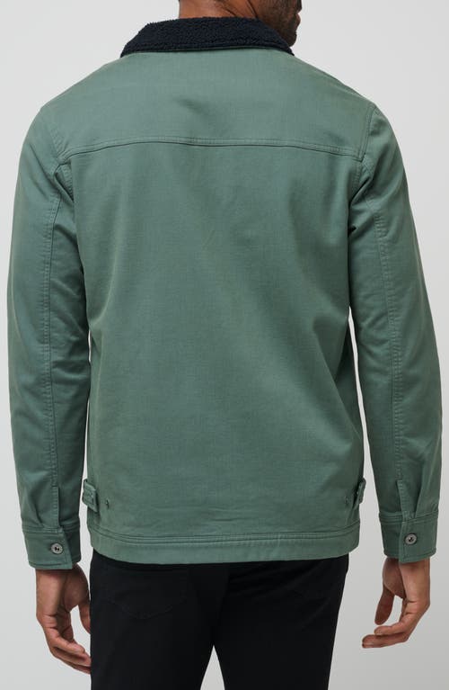Travismathew Cloud Denim Fleece Collar Jacket In Green