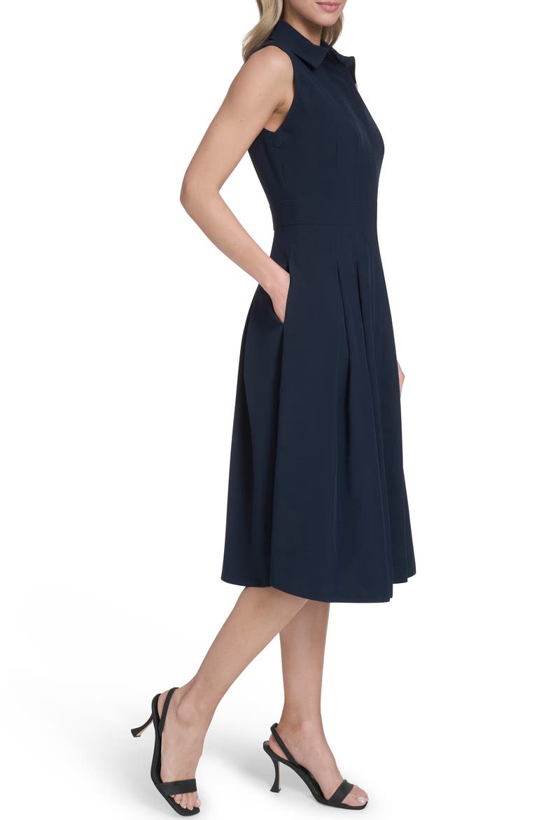Commuter Sleeveless Shirtdress, Alternate, color, INDIGO