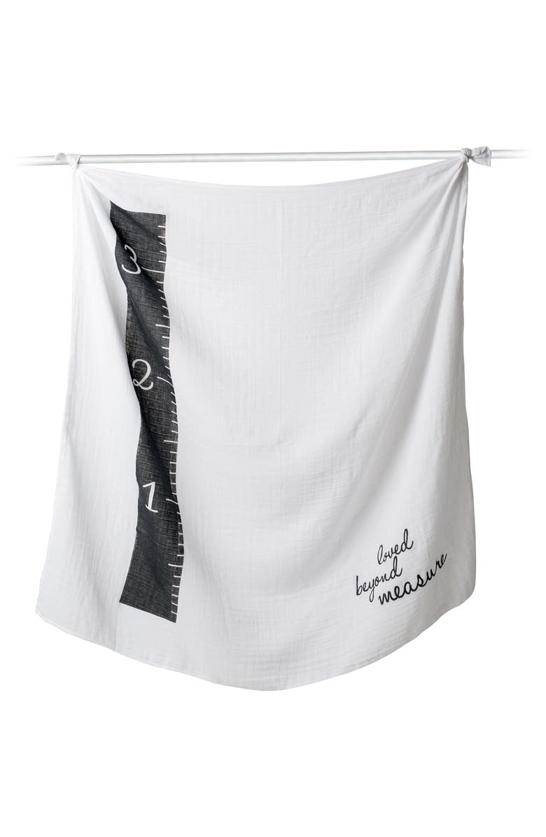 Lulujo Baby's First Year - Loved Beyond Measure Muslin Blanket & Milestone Card Set, Main, color, 