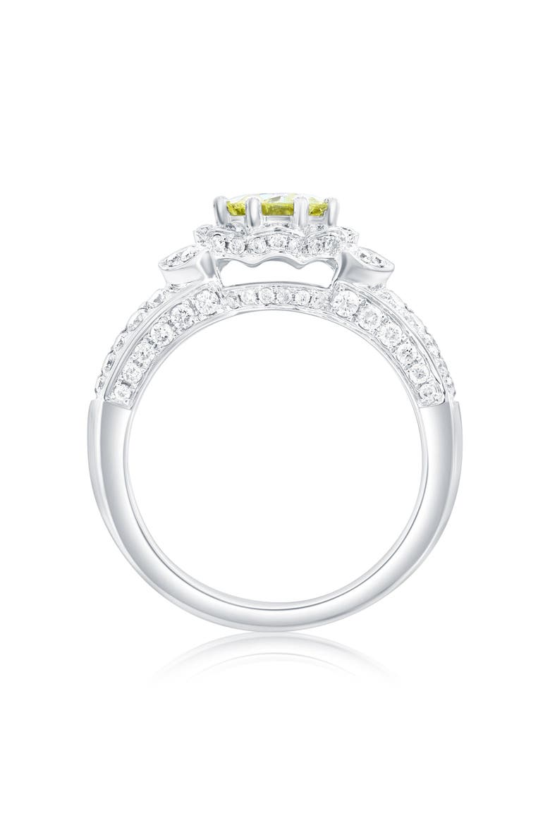 14K White Gold 0.93ct Yellow Diamond & 0.71cttw Diamond Ring, Alternate, color, Yellow