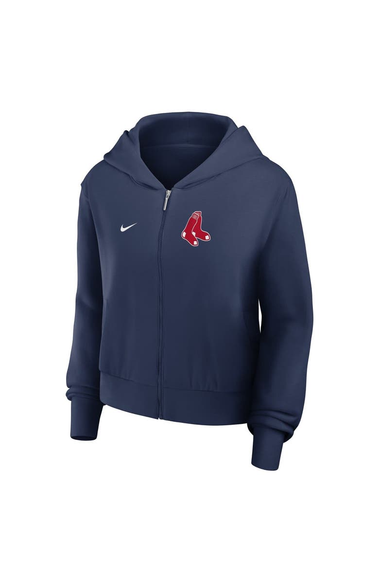 Nike Women's Nike Navy Boston Red Sox Cropped Chill Full-Zip Hoodie, Alternate, color, Navy