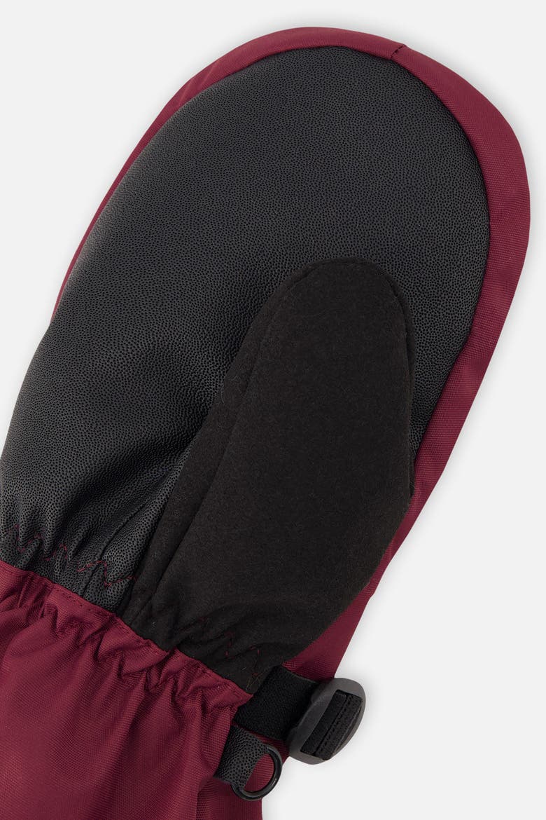 Boy Teknik Waterproof Zipper Pocket Winter Mittens, Alternate, color, Burgundy