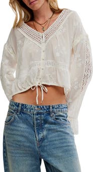 Free People Sweet Love Crop Shirt