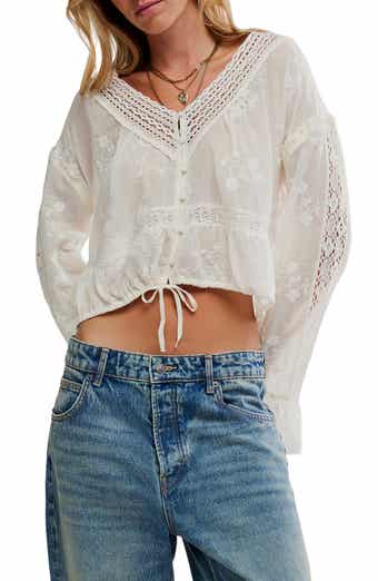 Free People Sweet Love Crop Shirt