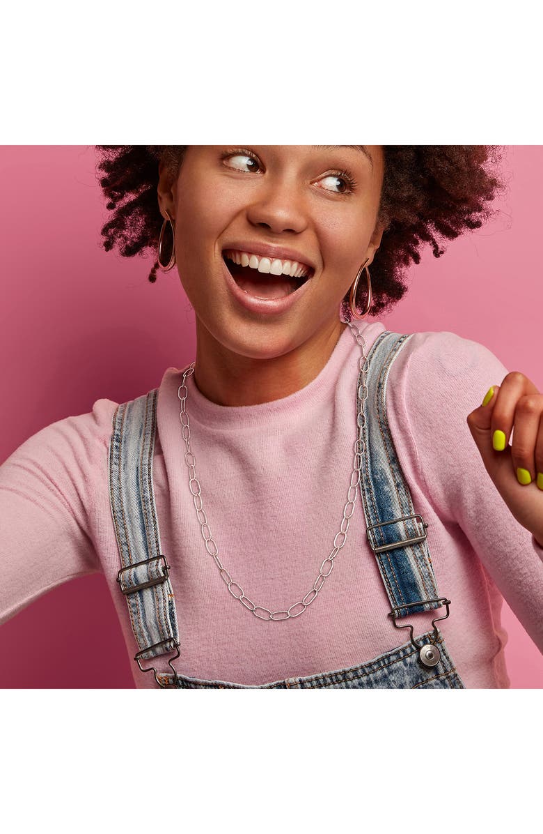 DELMAR Twisted Rolo Chain Necklace, Alternate, color, Silver