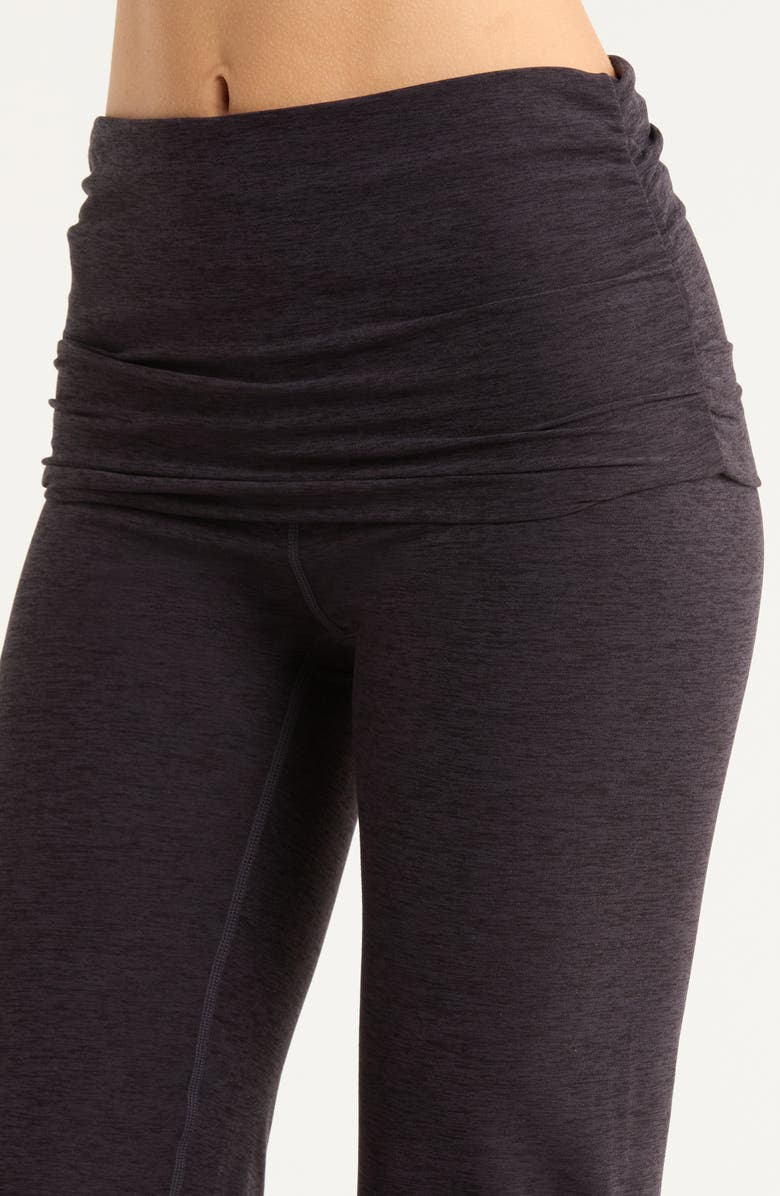 Zella Renew Foldover Straight Leg Pants, Alternate, color, Black Melange