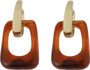 Panacea Rectangle Resin Drop Hoop Earrings