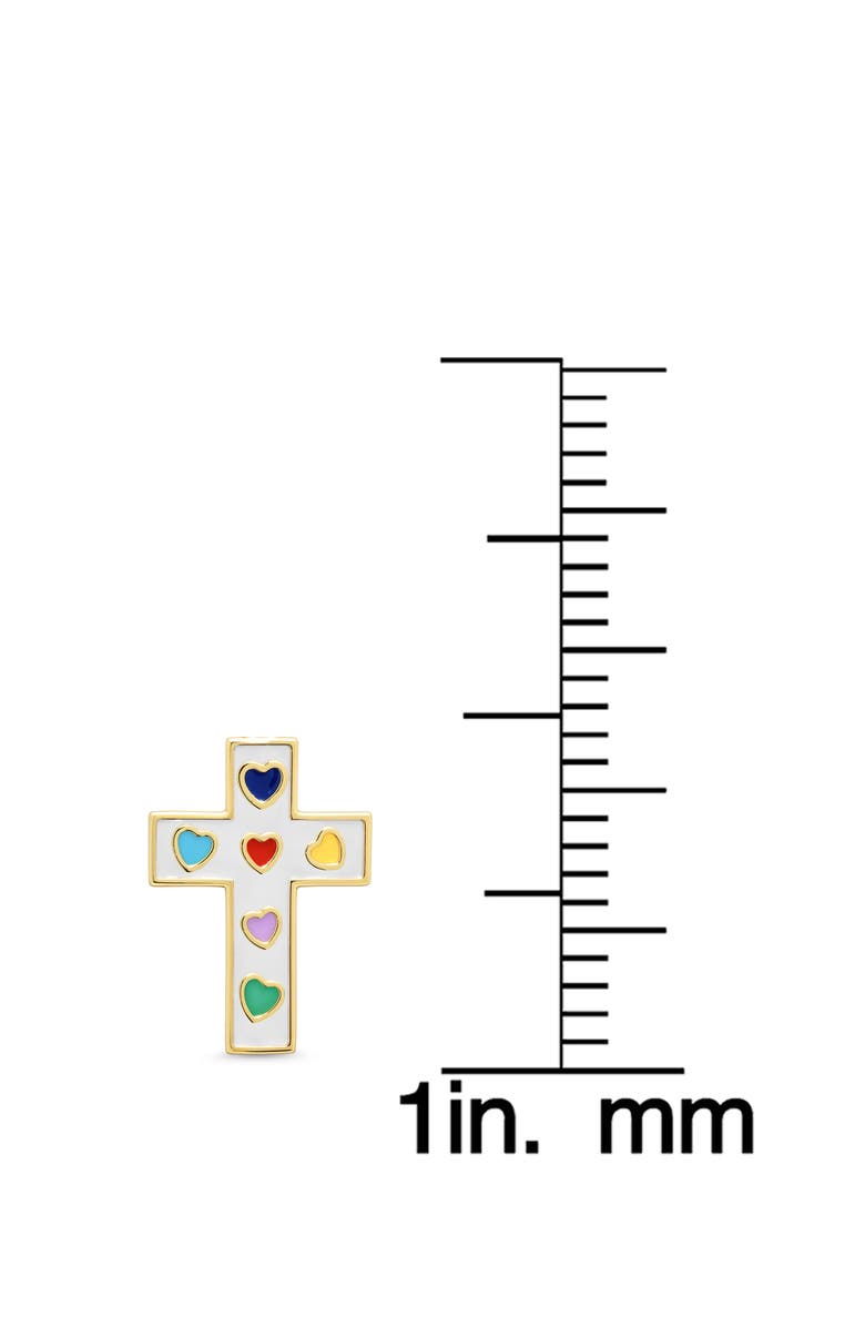 Lily Nily Kids' Cross Enamel Stud Earrings, Alternate, color, White