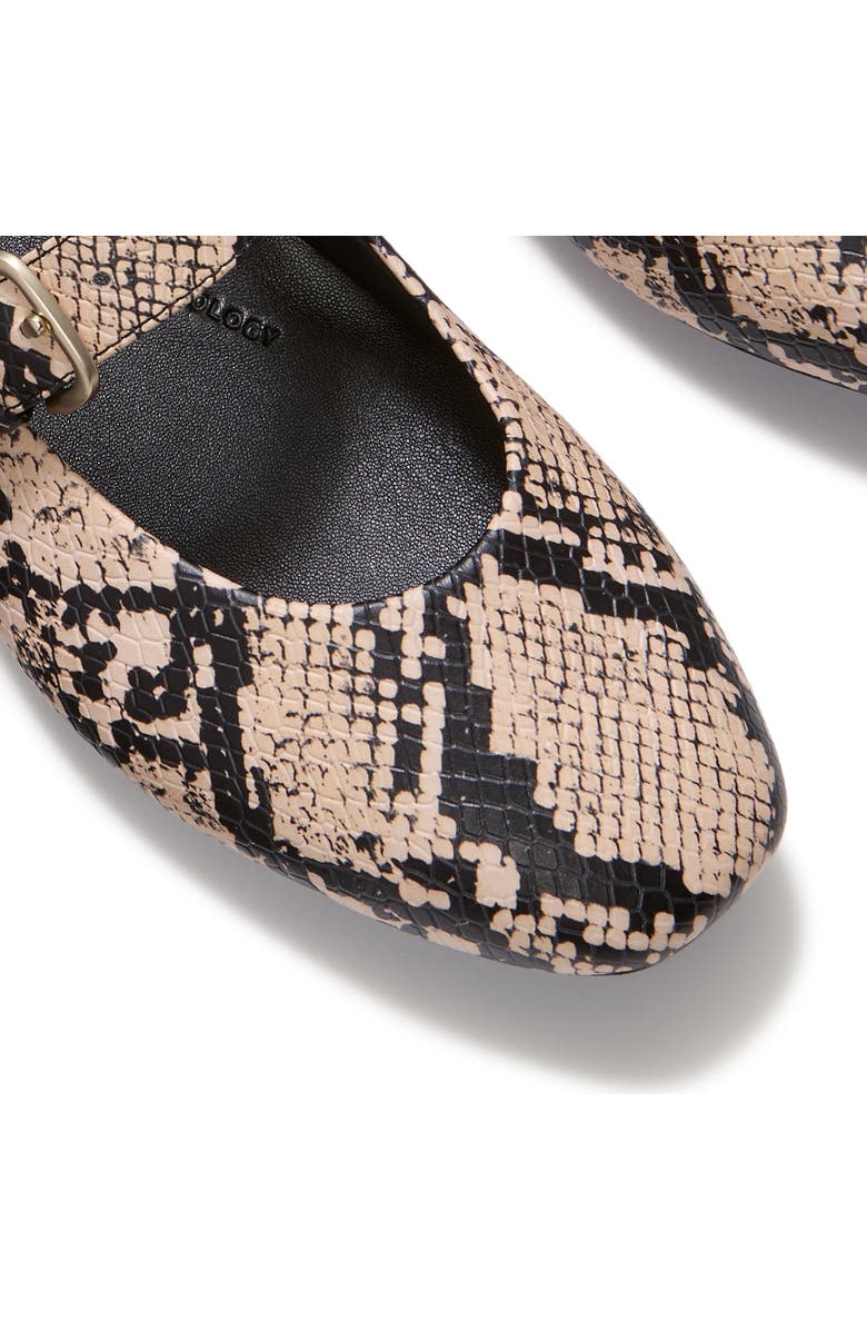 FitFlop Delicato Snake Mary Janes, Alternate, color, Hazy Taupe/Black