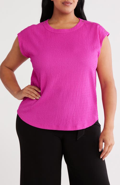Jones New York Button Accent Cap Sleeve Top