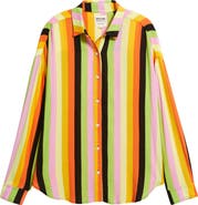 Rip Curl x Farm Rio Neon Stripe Relaxed Button-Up Shirt