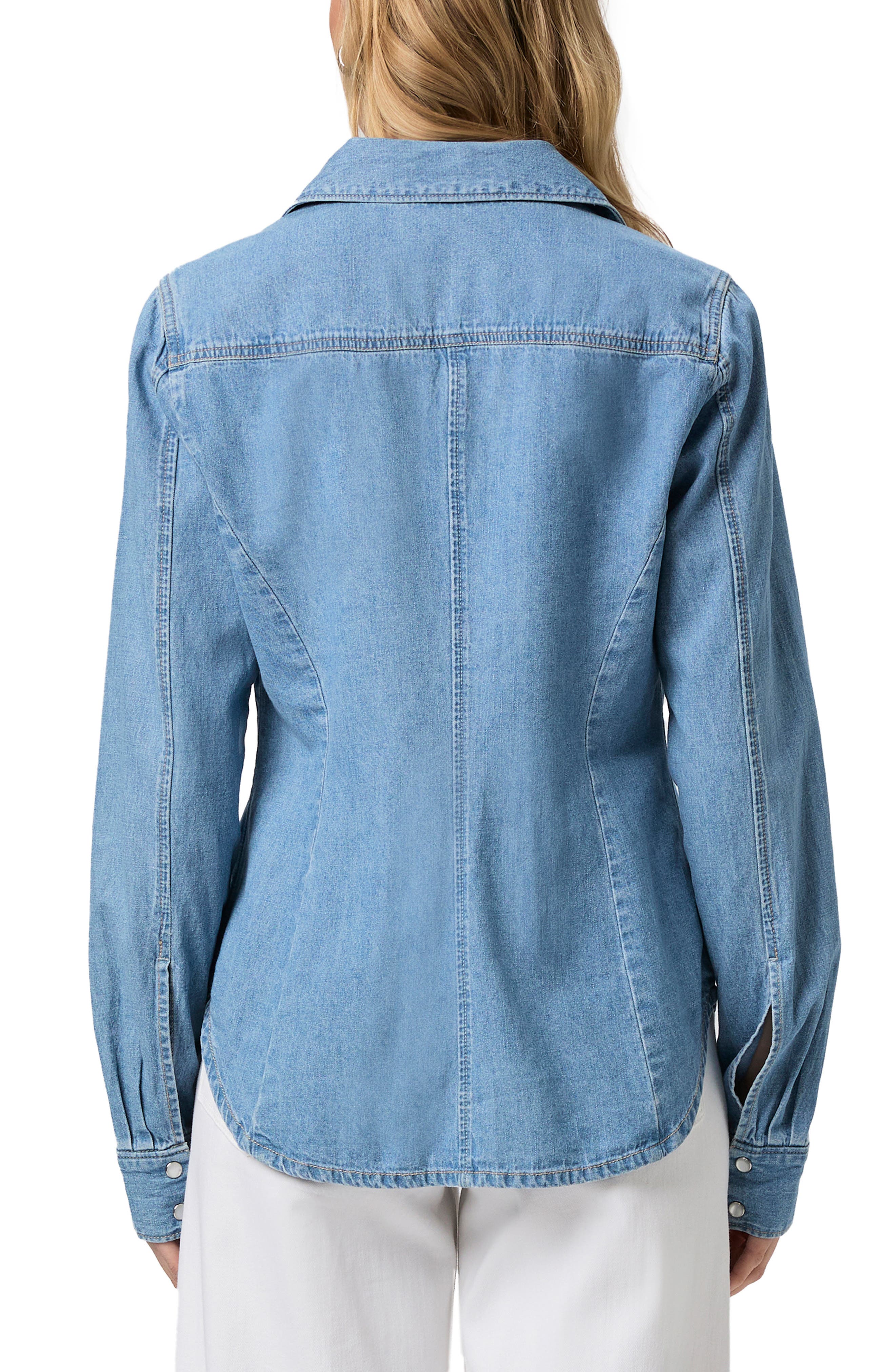 Devika Cotton & Linen Blend Snap-Up Shirt - image 2