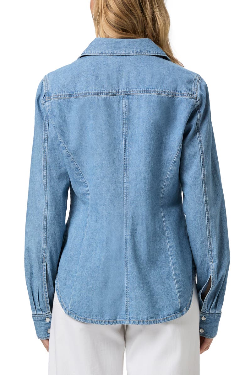 PAIGE Devika Cotton & Linen Blend Snap-Up Shirt, Alternate, color, Amyra