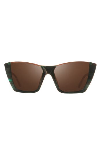 Revo Chelsea 56mm Polarized Cat Eye Sunglasses In Brown