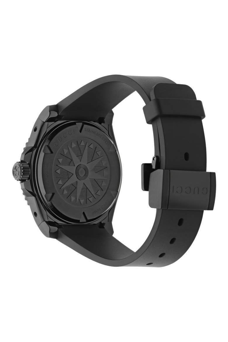 Dive Automatic Rubber Strap Watch, 40mm, Alternate, color, BLACK