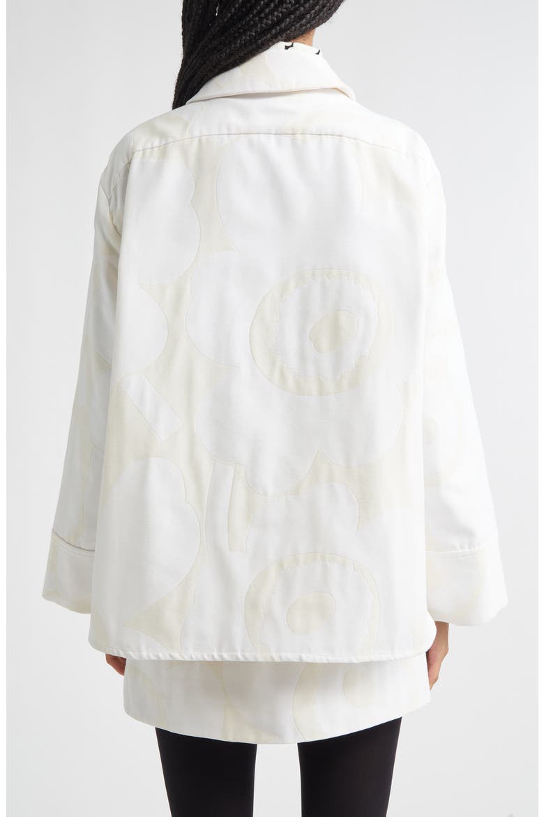 Ladonta Unikko Jacquard Oversize Faille Shirt Jacket, Alternate, color, WHITE LIGHT GREY