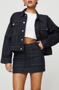 Princess Polly Hughes Boxy Crop Denim Jacket
