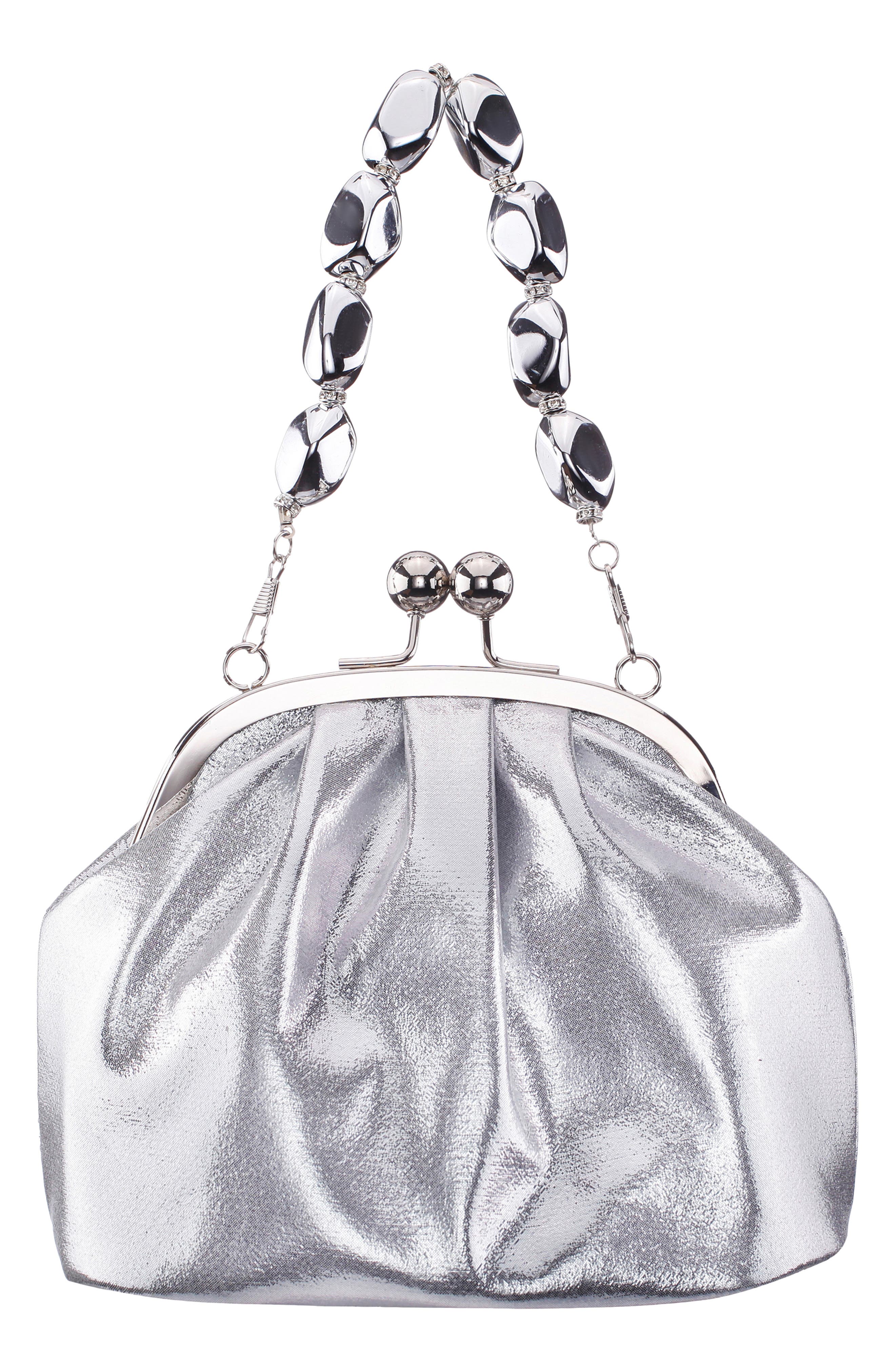 Vespera Frame Clutch, Alternate, color, SILVER