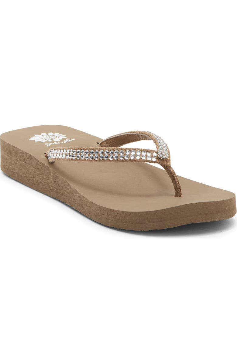 Yellow Box Premium Jello Platform Flip Flop, Main, color, Rich Taupe