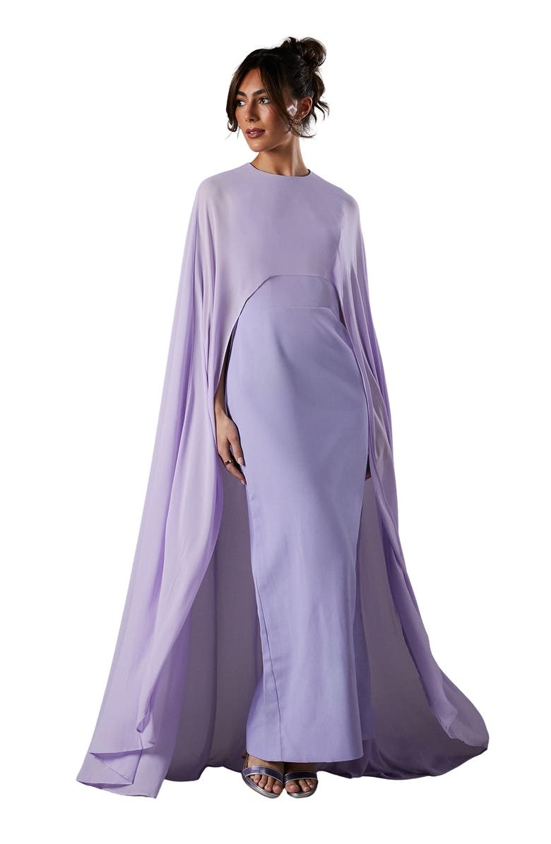 Coast Cape Sleeve Maxi Dress, Main, color, Lilac