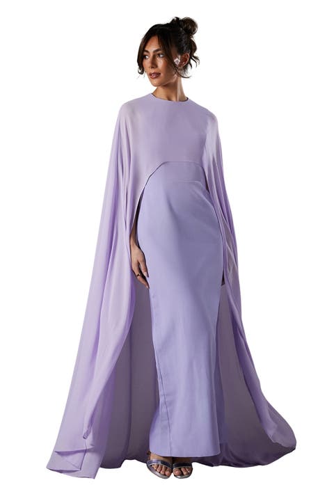 Cape Sleeve Maxi Dress