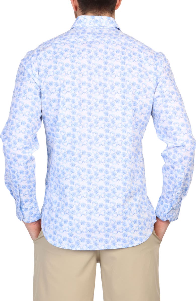 TailorByrd Abstract Wildflower Cotton Stretch Button Down Shirt, Alternate, color, 