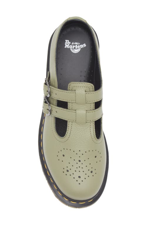 Dr. Martens' Dr. Martens Mary Jane Shoe In Olive Green Leather In Muted Olive